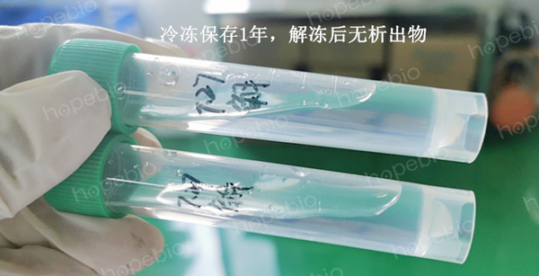 配制好的半胱氨酸盐酸盐溶液冷冻保存至1年，解冻后无析出物